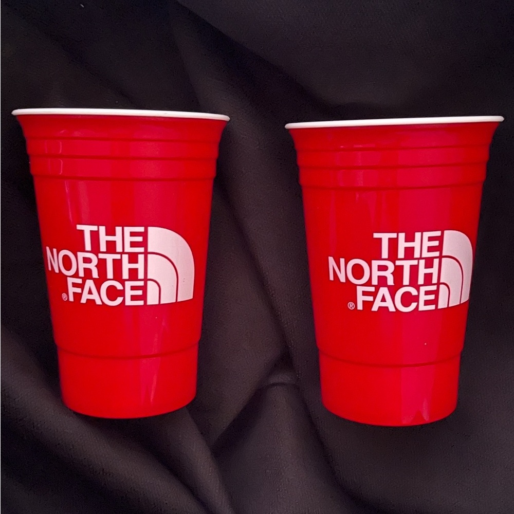 The North Face Red Plastic Logo Cups - Pair